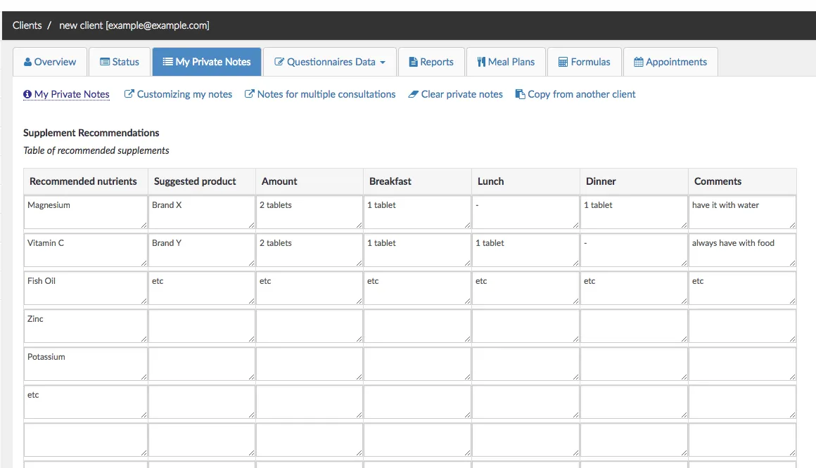 customizing supplements